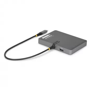 StarTech.com USB-C do adaptera stacji roboczej z czterema monitorami, 4K 60Hz HDMI, 140W PD Passthrough do ładowania laptopa, port USB do bezprzewodowej klawiatury / myszy, TAA
