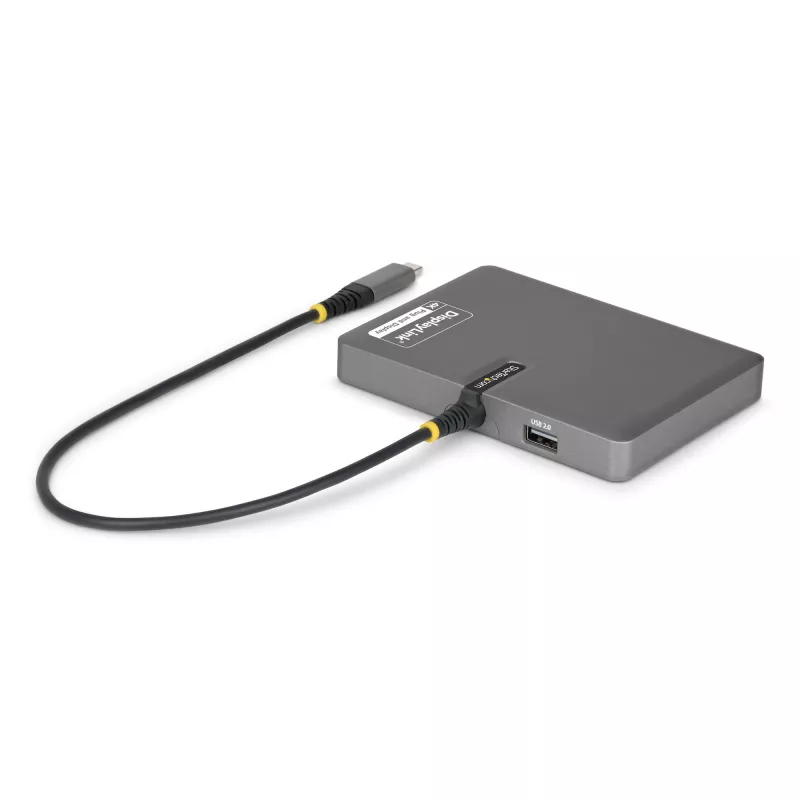 StarTech.com USB-C do adaptera stacji roboczej z czterema monitorami, 4K 60Hz HDMI, 140W PD Passthrough do ładowania laptopa, port USB do bezprzewodowej klawiatury / myszy, TAA