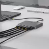 StarTech.com USB-C do adaptera stacji roboczej z czterema monitorami, 4K 60Hz HDMI, 140W PD Passthrough do ładowania laptopa, port USB do bezprzewodowej klawiatury / myszy, TAA