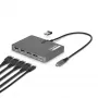 StarTech.com Adapter stacji roboczej USB-C do czterech monitorów, 4K 60 Hz DisplayPort, zasilanie przelotowe PD 140 W do ładowania laptopa, port USB dla klawiatury/myszy bezprzewodowej, TAA