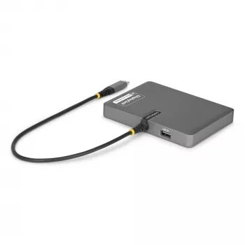 StarTech.com Adapter stacji roboczej USB-C do czterech monitorów, 4K 60 Hz DisplayPort, zasilanie przelotowe PD 140 W do ładowania laptopa, port USB dla klawiatury/myszy bezprzewodowej, TAA