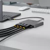 StarTech.com Adapter stacji roboczej USB-C do czterech monitorów, 4K 60 Hz DisplayPort, zasilanie przelotowe PD 140 W do ładowania laptopa, port USB dla klawiatury/myszy bezprzewodowej, TAA