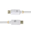 StarTech.com 6 ft (1,8 m) biały kabel DisplayPort 1.2 z certyfikatem VESA, 4K 60 Hz, 21,6 Gb/s, zatrzaskowe złącza DP, kabel DisplayPort 1.2, przewód do monitora DP, M/M