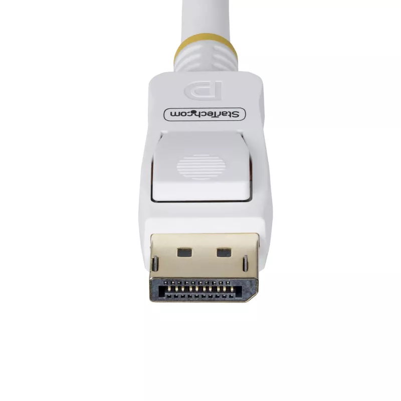 StarTech.com 6 ft (1,8 m) biały kabel DisplayPort 1.2 z certyfikatem VESA, 4K 60 Hz, 21,6 Gb/s, zatrzaskowe złącza DP, kabel DisplayPort 1.2, przewód do monitora DP, M/M