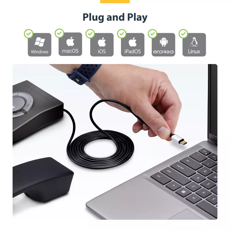StarTech.com UR9-HEADSET-ADAPTER adapter złącza złącza USB-C RJ-9 Czarny