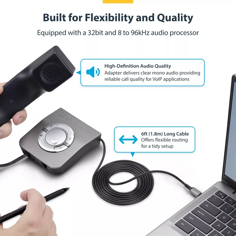 StarTech.com UR9-HEADSET-ADAPTER adapter złącza złącza USB-C RJ-9 Czarny