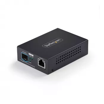 StarTech.com 10GbE SFP+ Fiber Media Converter, 10 Gigabit Ethernet RJ-45 do 10GBASE-X SFP+, jednomodowy, wielomodowy, ramki Jumbo 16K, zgodny z TAA
