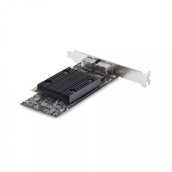 StarTech.com 2-portowa karta sieciowa PCIe 10Gb Ethernet, interfejs sieciowy 10GbE, chipset Broadcom BCM57416, podwójne RJ45 10GBase-T/Gigabit, karta NIC, TAA