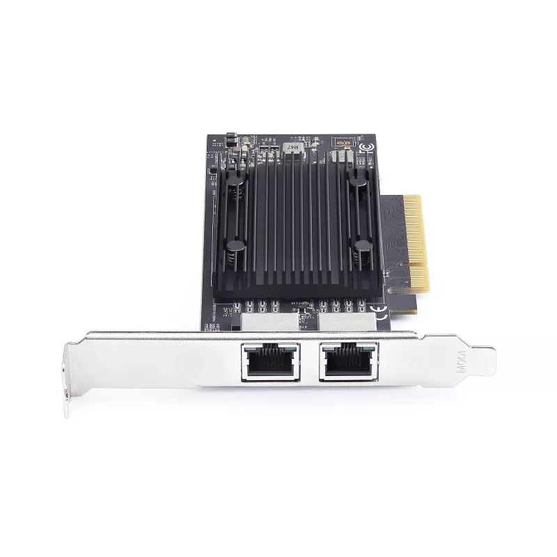 StarTech.com 2-portowa karta sieciowa PCIe 10Gb Ethernet, interfejs sieciowy 10GbE, chipset Broadcom BCM57416, podwójne RJ45 10GBase-T/Gigabit, karta NIC, TAA