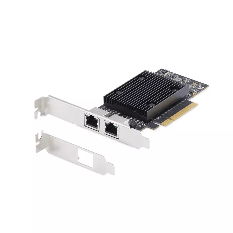 StarTech.com 2-portowa karta sieciowa PCIe 10Gb Ethernet, interfejs sieciowy 10GbE, chipset Broadcom BCM57416, podwójne RJ45 10GBase-T/Gigabit, karta NIC, TAA