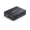 StarTech.com Konwerter mediów Gigabit Ethernet miedź-światłowód, SM LC, 20 km, 10/100/1000 Mb/s, RJ45 na LC, pełny metal, ramki Jumbo 9K, zgodny z TAA