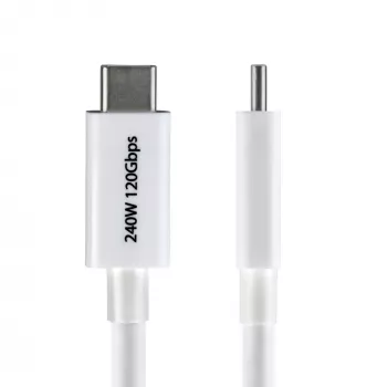 StarTech.com Kabel Thunderbolt 5 1 m, 80 Gb/s / do 120 Gb/s, 240 W PD, 8K 60 Hz, certyfikowany, kompatybilny z Thunderbolt 4/USB4/USB-C – biały