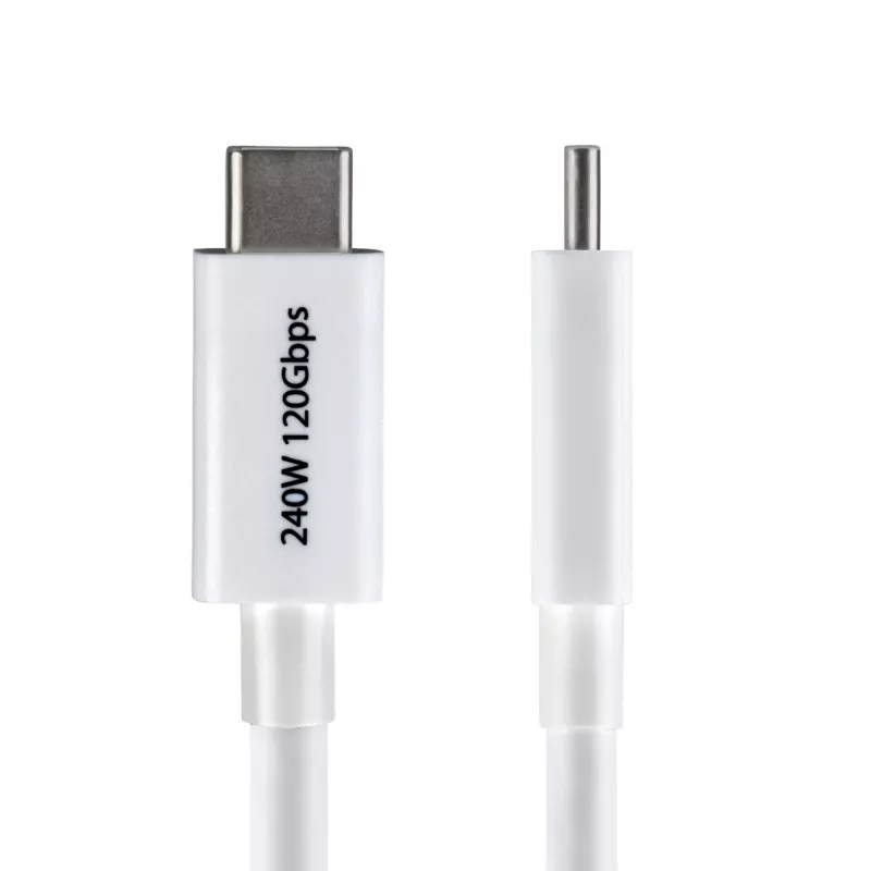 StarTech.com Kabel Thunderbolt 5 1 m, 80 Gb/s / do 120 Gb/s, 240 W PD, 8K 60 Hz, certyfikowany, kompatybilny z Thunderbolt 4/USB4/USB-C – biały