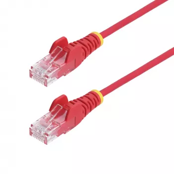 StarTech.com 3m Czerwony cienki Kabel Ethernet CAT6, bez zaczepów, 100W PoE, UTP, LSZH, 28AWG czysta miedź, cienki patchcord sieciowy RJ45 z odciążeniami, testowany indywidualnie
