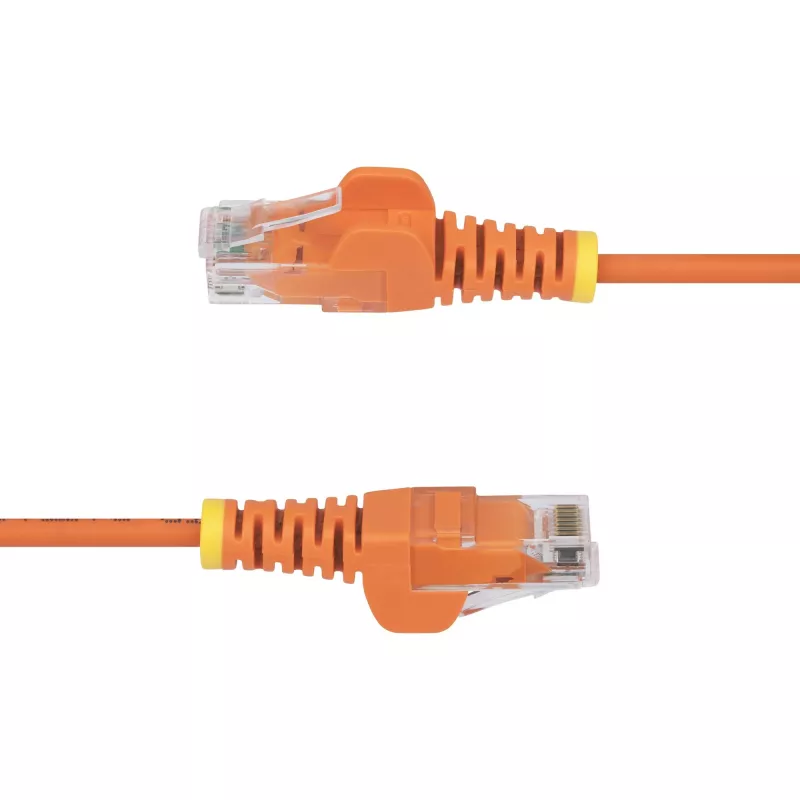 StarTech.com 3 m Pomarańczowy cienki CAT6 Kabel Ethernet, Snagless, 100W PoE, UTP, LSZH, 28AWG Drut z Czystej Miedzi Gołej, cienki RJ45 Patch Cord z Odciążeniami, Indywidualnie Testowany