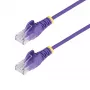 StarTech.com 50cm fioletowy cienki kabel Ethernet CAT6, bezzaczepowy, PoE 100W, UTP, LSZH, 28AWG czysta miedź, cienki przewód krosowy sieciowy RJ45 z odciążeniami, testowany indywidualnie