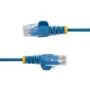 StarTech.com 7 m niebieski cienki kabel Ethernet cienki CAT6, Snagless, 100W PoE, UTP, LSZH, 28AWG czysta miedź, cienki przewód krosowy sieciowy RJ45 z odciążkami, testowany indywidualnie