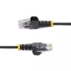 StarTech.com 7 m czarny cienki kabel Ethernet CAT6, bez zaczepów, PoE 100 W, UTP, LSZH, 28 AWG czysta miedź, cienka krosowa sieciowa RJ45 z odciążeniami, testowany indywidualnie