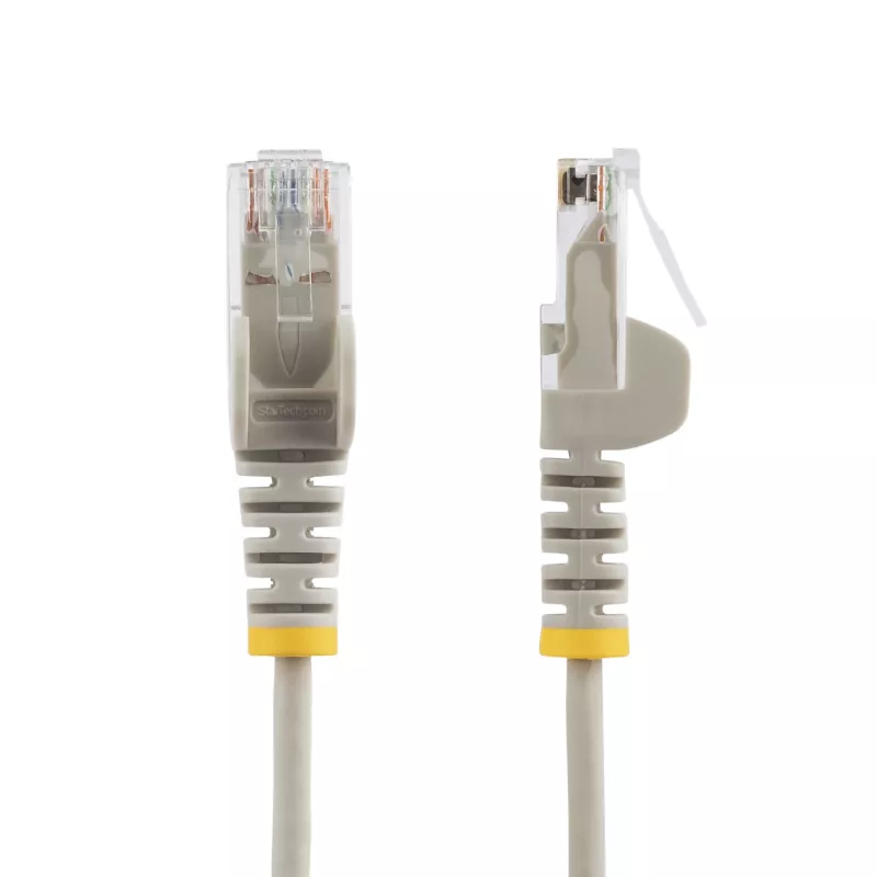 StarTech.com 7m szary cienki kabel Ethernet CAT6, bezzaczepowy, PoE 100W, UTP, LSZH, 28AWG czysta miedź, wtyk cienki RJ45 z odciążkami, testowany indywidualnie