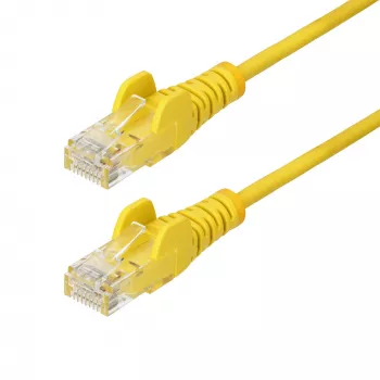 StarTech.com 7m żółty cienki kabel Ethernet CAT6, bezzaczepowy, 100W PoE, UTP, LSZH, 28AWG czysta miedź, cienki przewód krosowy RJ45 z odciążeniami, testowany indywidualnie