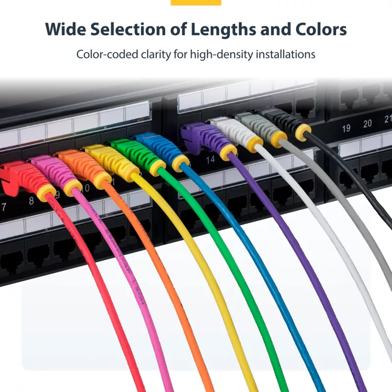 StarTech.com 10 m niebieski cienki kabel Ethernet CAT6, bezzaczepowy, 100 W PoE, UTP, LSZH, przewód z czystej miedzi gołej 28 AWG, cienki przewód krosowy sieciowy RJ45 z odciążeniami, testowany indywidualnie