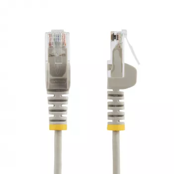 StarTech.com 10 m szary cienki kabel Ethernet CAT6, bez zaczepów, PoE 100 W, UTP, LSZH, 28AWG z czystej miedzi, cienki przewód krosowy sieciowy RJ45 z odciążeniami, testowany indywidualnie