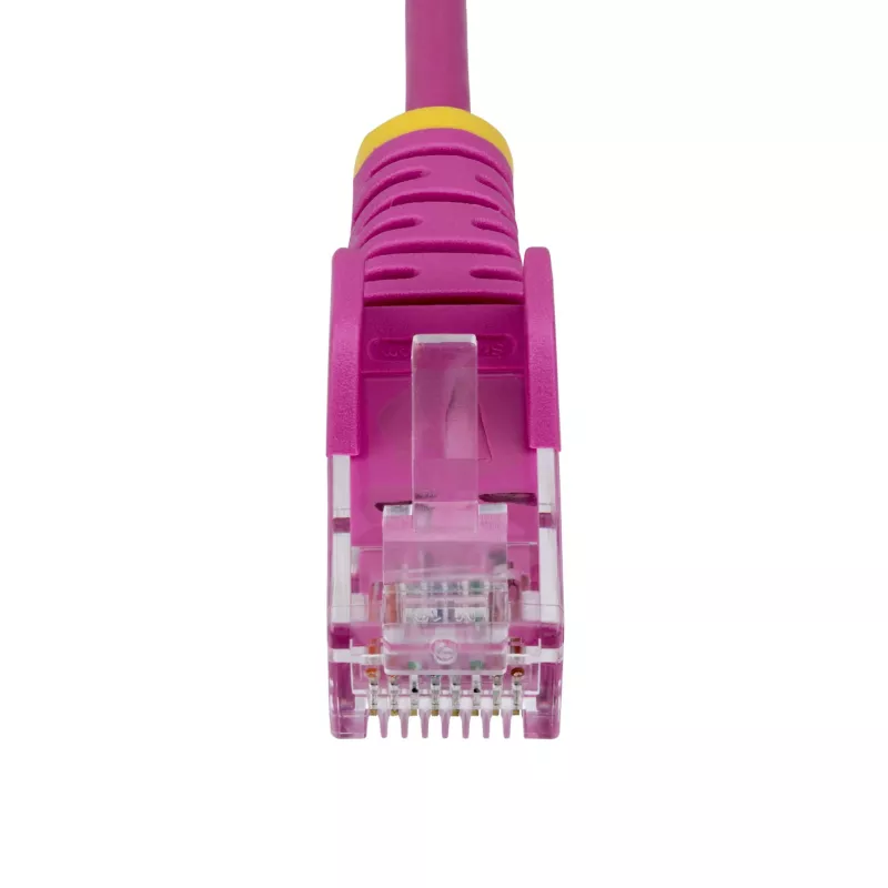 StarTech.com 1,5 m różowy cienki kabel Ethernet Cat6, bezzaczepowy, 100 W PoE, UTP, LSZH, 28AWG czysta miedź, cienki patchcord sieciowy RJ45 z odciążeniami, testowany indywidualnie