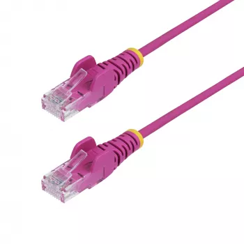 StarTech.com 7m różowy wąski kabel Ethernet CAT6, bez zaczepów, 100W PoE, UTP, LSZH, 28AWG czysta miedź, wąski przewód krosowy sieciowy RJ45 z odciążeniami, testowany indywidualnie