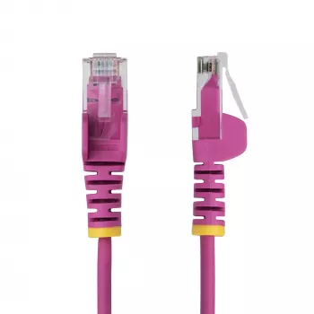 StarTech.com 15m Pink cienki CAT6 Ethernet kabel, Snagless, 100W PoE, UTP, LSZH, 28AWG Pure Bare miedź Wire, cienki RJ45 sieciowy Patch Cord w/Strain Reliefs, Individually Tested