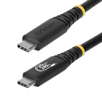 StarTech.com Kabel USB4 2 m (6 stóp), 20 Gb/s, certyfikowany USB-IF kabel USB-C, 240 W PD EPR, 4K 120 Hz DP 1.4, płaszcz TPE, czarny przewód USB-C