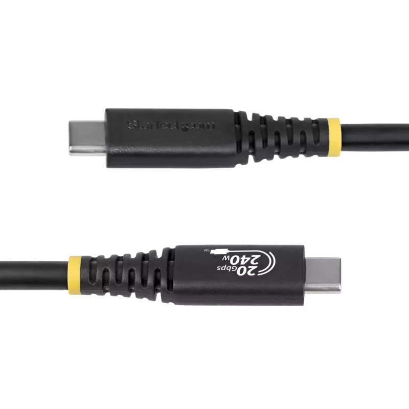 StarTech.com Kabel USB4 2 m (6 stóp), 20 Gb/s, certyfikowany USB-IF kabel USB-C, 240 W PD EPR, 4K 120 Hz DP 1.4, płaszcz TPE, czarny przewód USB-C