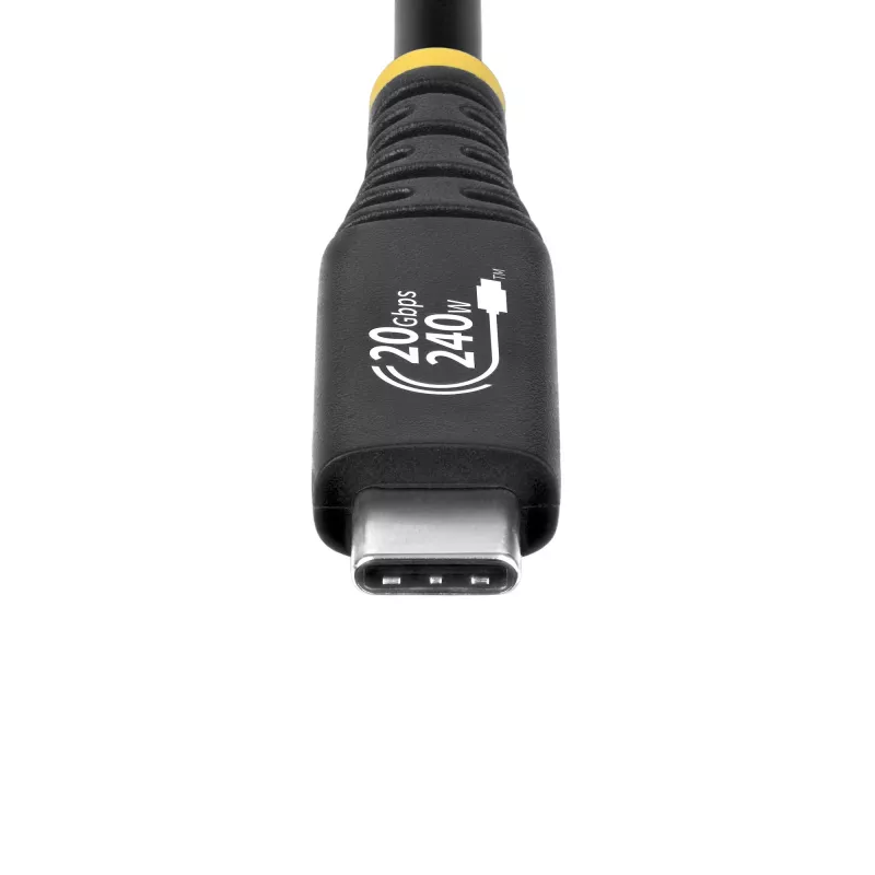 StarTech.com Kabel USB4 2 m (6 stóp), 20 Gb/s, certyfikowany USB-IF kabel USB-C, 240 W PD EPR, 4K 120 Hz DP 1.4, płaszcz TPE, czarny przewód USB-C