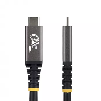 Kabel USB4 StarTech.com 1m (3ft), 80 Gb/s, z certyfikatem USB-IF, USB-C, PD 240 W, 8K 120 Hz/4K 240 Hz DP2.1 DP80, powłoka TPE, kompatybilny z Thunderbolt 4 – czarny przewód USB-C
