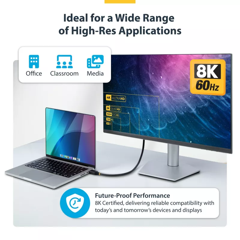 StarTech.com HDMI21-CBL-8K60-4M kabel HDMI typu HDMI Type A (Standard) Czarny