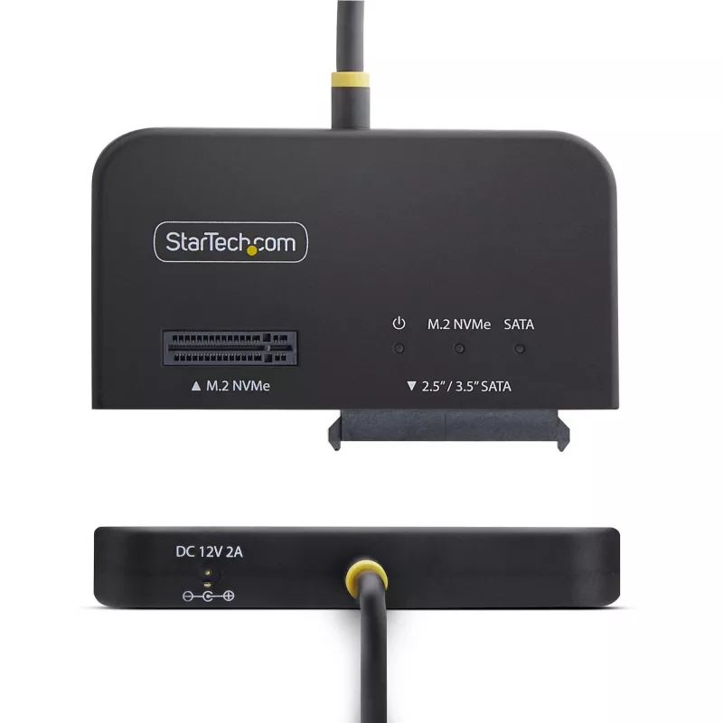 Adapter StarTech.com USB-C/USB-A do M.2 NVMe i SATA 2,5 inch/3,5 inch, 10 Gb/s, bez narzędziowy zewnętrzny czytnik dysków SSD HDD, klucz B+M/M