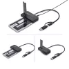 Adapter StarTech.com USB-C/USB-A do M.2 NVMe i SATA 2,5 inch/3,5 inch, 10 Gb/s, bez narzędziowy zewnętrzny czytnik dysków SSD HDD, klucz B+M/M