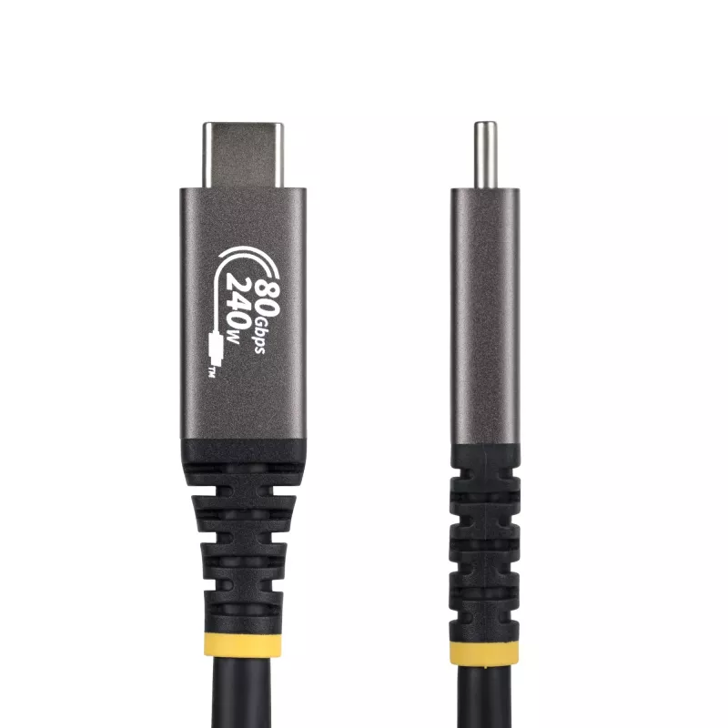 StarTech.com 1.5m (5ft) USB4 kabel, 80Gbps, USB-IF Certified USB-C kabel, 240W PD, 8K 120Hz/4K 240Hz DP2.1 DP80, TPE Jacket, Thunderbolt 4 Kompatybilny - Czarny USB-C Cord