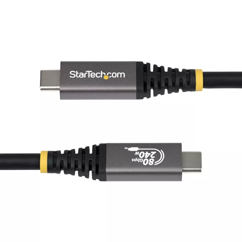 StarTech.com 1.5m (5ft) USB4 kabel, 80Gbps, USB-IF Certified USB-C kabel, 240W PD, 8K 120Hz/4K 240Hz DP2.1 DP80, TPE Jacket, Thunderbolt 4 Kompatybilny - Czarny USB-C Cord