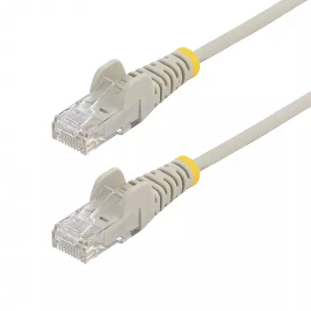 StarTech.com 25cm Szary cienki Kabel Ethernetowy Cat6, Snagless, 100W PoE, UTP, LSZH, 28AWG Czysta Miedź, cienki Przewód Patchcordowy RJ45 z Odciążeniami, Indywidualnie Testowany