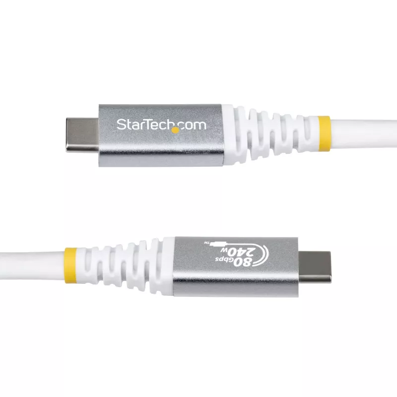 StarTech.com kabel USB4 z certyfikatem USB-IF, 0,5 m (1.6 ft), biały, USB-C do USB-C