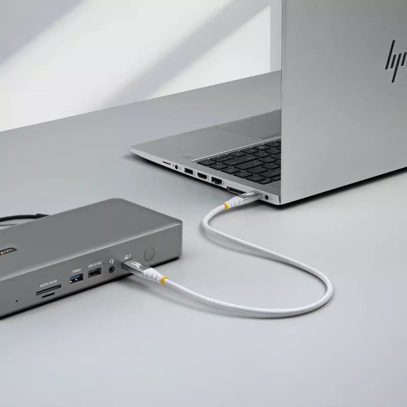 StarTech.com kabel USB4 z certyfikatem USB-IF, 0,5 m (1.6 ft), biały, USB-C do USB-C
