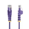 StarTech.com 25 cm Fioletowy cienki kabel Ethernet CAT6, bezzaczepowy, PoE 100 W, UTP, LSZH, linka z czystej miedzi 28 AWG, wąska krosówka sieciowa RJ45 z odciążeniami, testowana indywidualnie