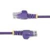 StarTech.com 25 cm Fioletowy cienki kabel Ethernet CAT6, bezzaczepowy, PoE 100 W, UTP, LSZH, linka z czystej miedzi 28 AWG, wąska krosówka sieciowa RJ45 z odciążeniami, testowana indywidualnie