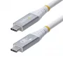 StarTech.com 3m (10ft) Kabel USB4, 20Gbps, certyfikowany przez USB-IF kabel USB-C, 60W PD, 4K 120Hz DP 1.4, powłoka TPE, biały przewód USB-C
