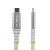 StarTech.com 3m (10ft) Kabel USB4, 20Gbps, certyfikowany przez USB-IF kabel USB-C, 60W PD, 4K 120Hz DP 1.4, powłoka TPE, biały przewód USB-C