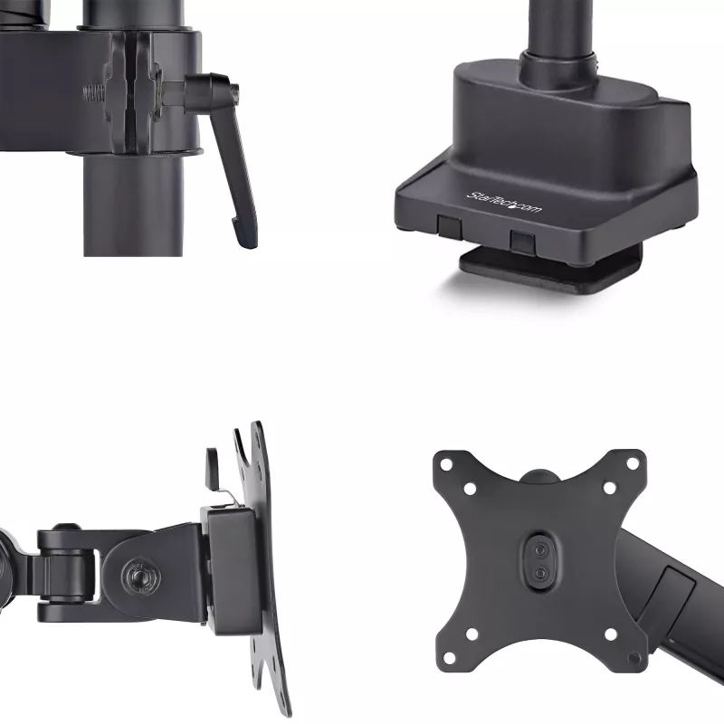 Uchwyt biurkowy StarTech.com do monitora, do ekranu 40 cali/8 kg, ramię ze sprężyną mechaniczną, zacisk C/przepust, montaż od góry, regulacja beznarzędziowa