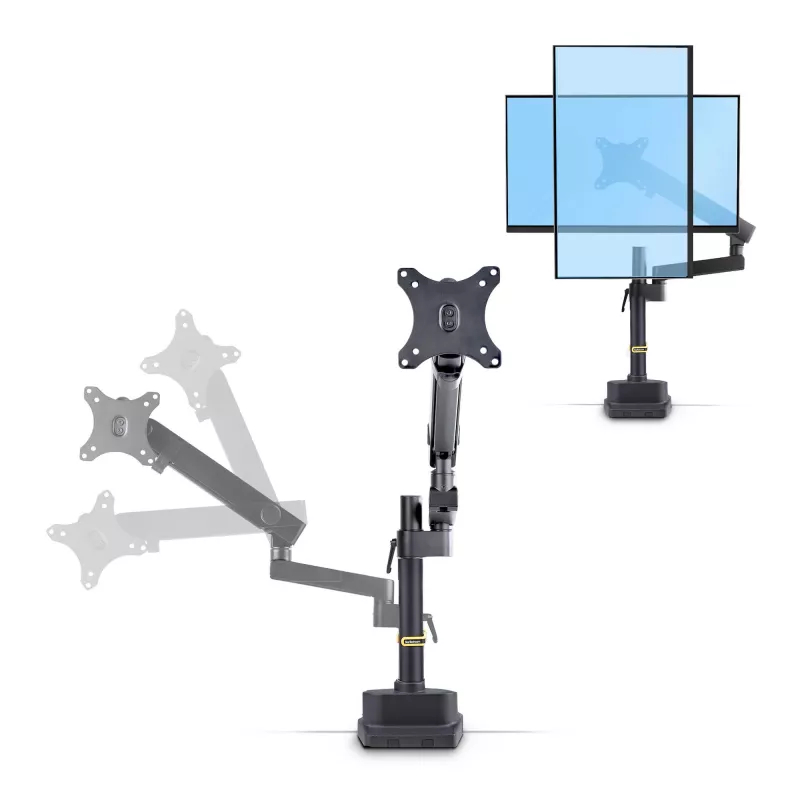 Uchwyt biurkowy StarTech.com do monitora, do ekranu 40 cali/8 kg, ramię ze sprężyną mechaniczną, zacisk C/przepust, montaż od góry, regulacja beznarzędziowa