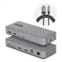 Stacja dokująca USB-C z dwoma monitorami, HDMI, 4K 60 Hz, ładowanie laptopa 100 W, 1 GbE, bezsterownikowa, dok do wielu monitorów dla Windows