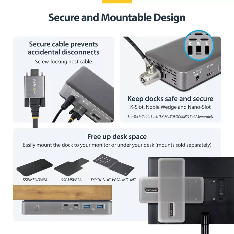 Stacja dokująca/replikator portów StarTech.com 199UE-USBC-DOCK przewodowa USB 3.2 Gen 2 (3.1 Gen 2) Type-C szary