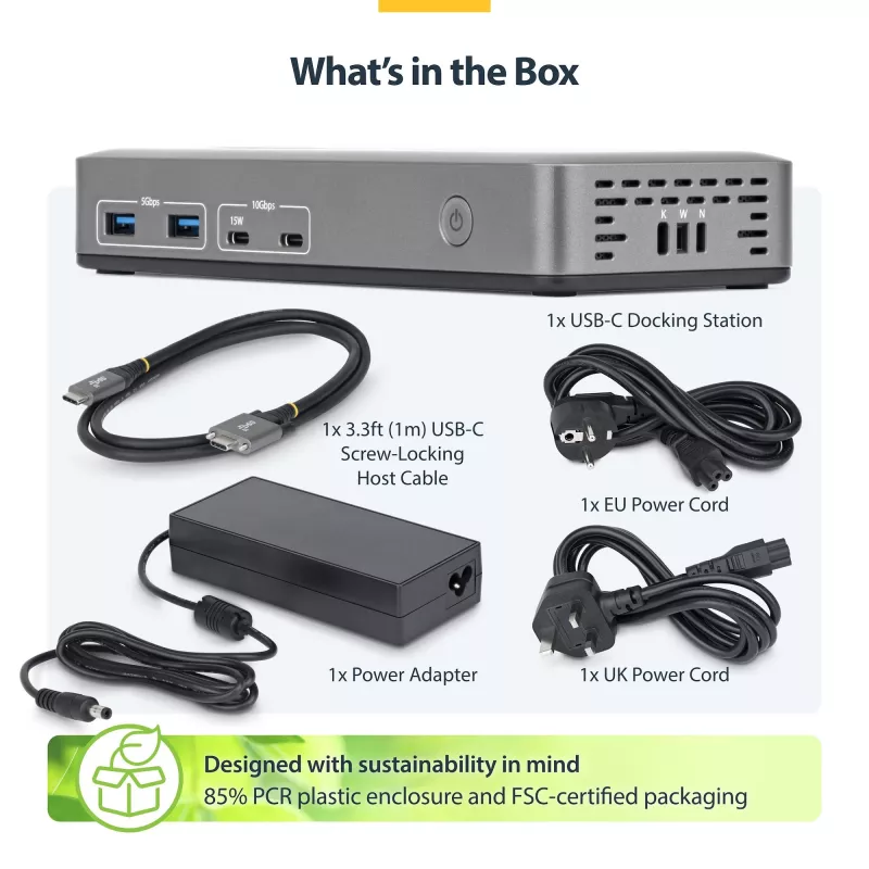 Stacja dokująca/replikator portów StarTech.com 199UE-USBC-DOCK przewodowa USB 3.2 Gen 2 (3.1 Gen 2) Type-C szary